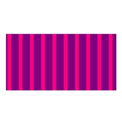 Deep Pink And Black Vertical Lines Satin Shawl