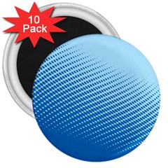 Blue Dot Pattern 3  Magnets (10 Pack)  by Amaryn4rt