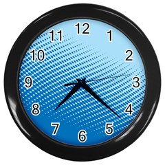 Blue Dot Pattern Wall Clocks (black)