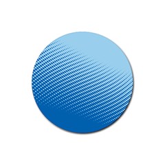 Blue Dot Pattern Rubber Round Coaster (4 Pack) 