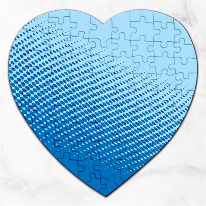 Blue Dot Pattern Jigsaw Puzzle (Heart)