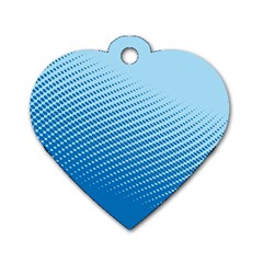 Blue Dot Pattern Dog Tag Heart (one Side) by Amaryn4rt