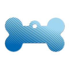 Blue Dot Pattern Dog Tag Bone (two Sides)