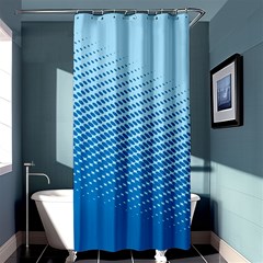 Blue Dot Pattern Shower Curtain 36  X 72  (stall) 