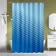 Blue Dot Pattern Shower Curtain 48  X 72  (small) 