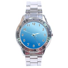 Blue Dot Pattern Stainless Steel Analogue Watch