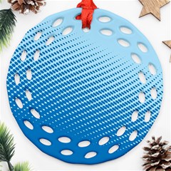 Blue Dot Pattern Ornament (round Filigree)