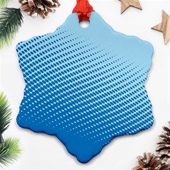 Blue Dot Pattern Snowflake Ornament (two Sides)