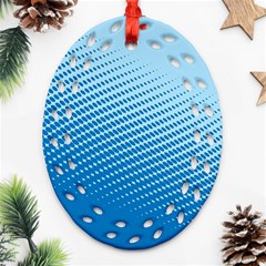 Blue Dot Pattern Ornament (oval Filigree)