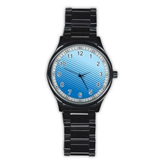 Blue Dot Pattern Stainless Steel Round Watch