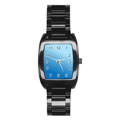 Blue Dot Pattern Stainless Steel Barrel Watch