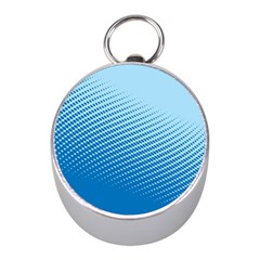 Blue Dot Pattern Mini Silver Compasses