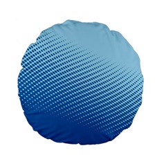 Blue Dot Pattern Standard 15  Premium Flano Round Cushions