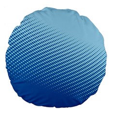 Blue Dot Pattern Large 18  Premium Flano Round Cushions