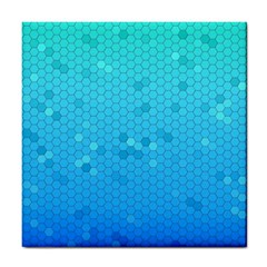 Blue Seamless Black Hexagon Pattern Tile Coasters