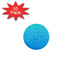 Blue Seamless Black Hexagon Pattern 1  Mini Buttons (10 Pack) 