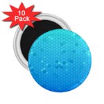 Blue Seamless Black Hexagon Pattern 2.25  Magnets (10 pack)  Front