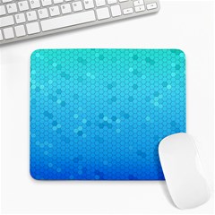 Blue Seamless Black Hexagon Pattern Large Mousepads