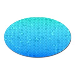 Blue Seamless Black Hexagon Pattern Oval Magnet