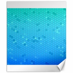 Blue Seamless Black Hexagon Pattern Canvas 8  X 10 