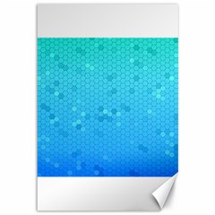 Blue Seamless Black Hexagon Pattern Canvas 12  X 18  