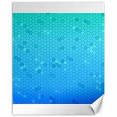 Blue Seamless Black Hexagon Pattern Canvas 16  X 20   by Amaryn4rt