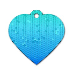 Blue Seamless Black Hexagon Pattern Dog Tag Heart (one Side)