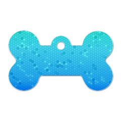 Blue Seamless Black Hexagon Pattern Dog Tag Bone (two Sides)