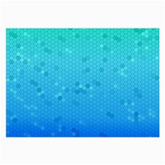 Blue Seamless Black Hexagon Pattern Large Glasses Cloth