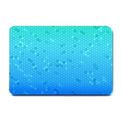 Blue Seamless Black Hexagon Pattern Small Doormat 