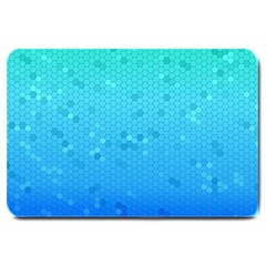 Blue Seamless Black Hexagon Pattern Large Doormat 