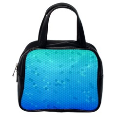 Blue Seamless Black Hexagon Pattern Classic Handbags (one Side)