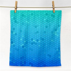 Blue Seamless Black Hexagon Pattern Face Towel