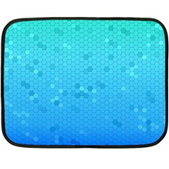 Blue Seamless Black Hexagon Pattern Fleece Blanket (mini)