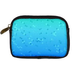 Blue Seamless Black Hexagon Pattern Digital Camera Cases by Amaryn4rt