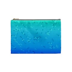 Blue Seamless Black Hexagon Pattern Cosmetic Bag (medium)  by Amaryn4rt