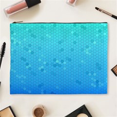 Blue Seamless Black Hexagon Pattern Cosmetic Bag (xl) by Amaryn4rt