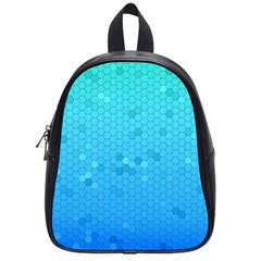 Blue Seamless Black Hexagon Pattern School Bags (small) 