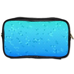 Blue Seamless Black Hexagon Pattern Toiletries Bags