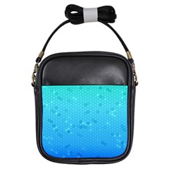 Blue Seamless Black Hexagon Pattern Girls Sling Bags by Amaryn4rt