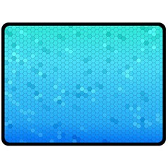 Blue Seamless Black Hexagon Pattern Fleece Blanket (large) 