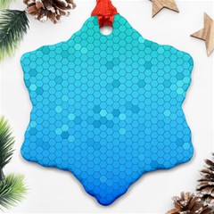 Blue Seamless Black Hexagon Pattern Ornament (snowflake)