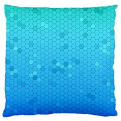 Blue Seamless Black Hexagon Pattern Large Cushion Case (one Side)