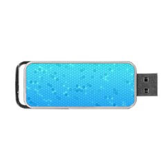 Blue Seamless Black Hexagon Pattern Portable Usb Flash (two Sides)