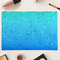 Blue Seamless Black Hexagon Pattern Cosmetic Bag (xxl)  by Amaryn4rt