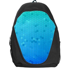 Blue Seamless Black Hexagon Pattern Backpack Bag