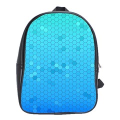 Blue Seamless Black Hexagon Pattern School Bags (xl) 