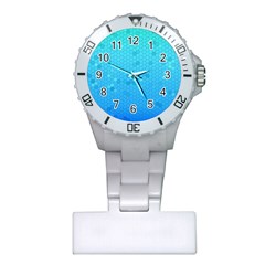 Blue Seamless Black Hexagon Pattern Plastic Nurses Watch