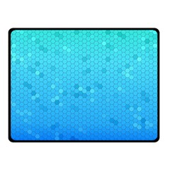 Blue Seamless Black Hexagon Pattern Double Sided Fleece Blanket (small) 