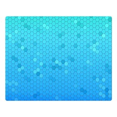 Blue Seamless Black Hexagon Pattern Double Sided Flano Blanket (large)  by Amaryn4rt